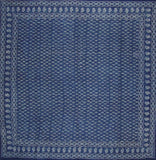Dabu Indian Tapestry Cotton Bedspread 108" x 108" Queen-King Blue