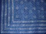 Dabu Indian Tapestry Cotton Bedspread 108" x 108" Queen-King Blue