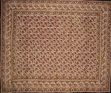 Block Print Indian Tapestry Cotton Bedspread 108" x 88" Full/Queen