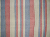 Heavy Cotton Ribbed Bedspread  98" x 88" Full Red & Blue on Beige