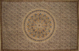 Veggie Dye Block Print Tapestry Cotton Bedspread 106" x 72" Twin Red