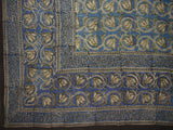 Dabu Block Print Indian Tapestry Cotton Spread 108" x 88" Full-Queen Blue