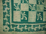 Patchwork Batik Tapestry Cotton Spread 108" x 88" Full-Queen Green