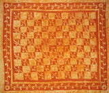 Patchwork Batik Tapestry Cotton Spread 108" x 88" Full-Queen Orange
