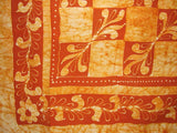 Patchwork Batik Tapestry Cotton Spread 108" x 88" Full-Queen Orange