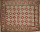 Moroccan Block Print Indian Tapestry Cotton Bedspread 108" x 88" Full-Queen
