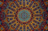 Psychedelic Sunburst 3D Cotton Wall Hanging 90" x 60" Multi Color
