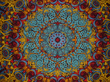 Psychedelic Sunburst 3D Cotton Wall Hanging 90" x 60" Multi Color