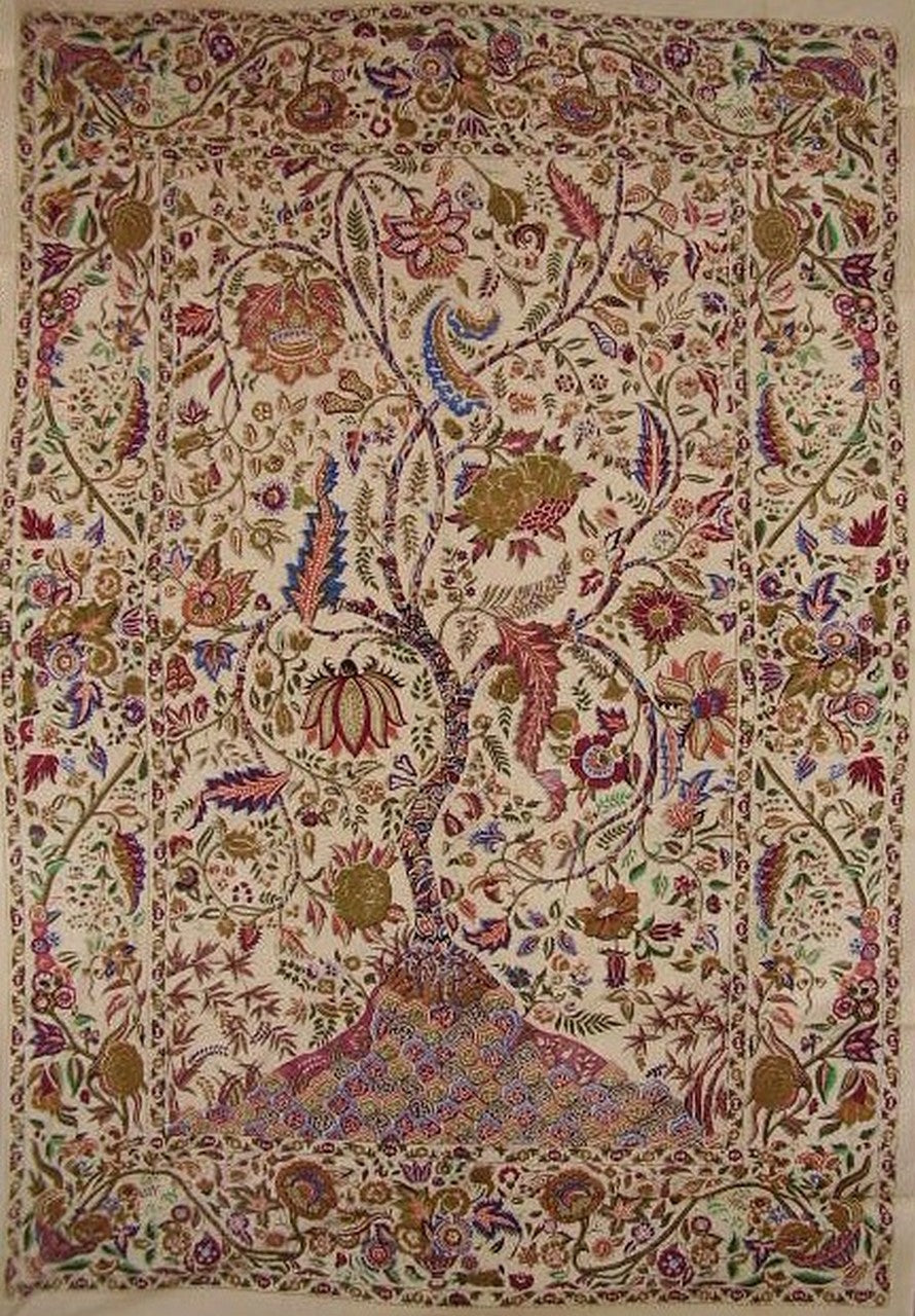 Homestead Tree of Life Wall Hanging Cotton Spread 90" x 60" Single Beige