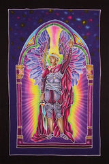 Authentic Batik Textile Art St. Michael 25" x 37" Multi Color