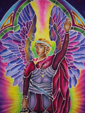 Authentic Batik Textile Art St. Michael 25" x 37" Multi Color