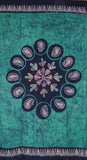 Batik Curtain Drape Panel Cotton 46" x 88" Emerald Green
