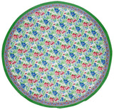 Floral Brush Round Cotton Tablecloth 72" Multi Color