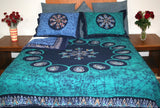 Autentico copripiumino reversibile Batik in cotone 92 x 88 pollici per letto matrimoniale