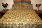 Bettbezug mit Veggie-Dye-Blockdruck, Baumwolle, 233 x 223 cm, passend für Full-Queen