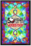 Woodstock Stained Glass 50th Anniversary Heady Art Print Tapestry 53" x 85" with FREE 3-D Glasses