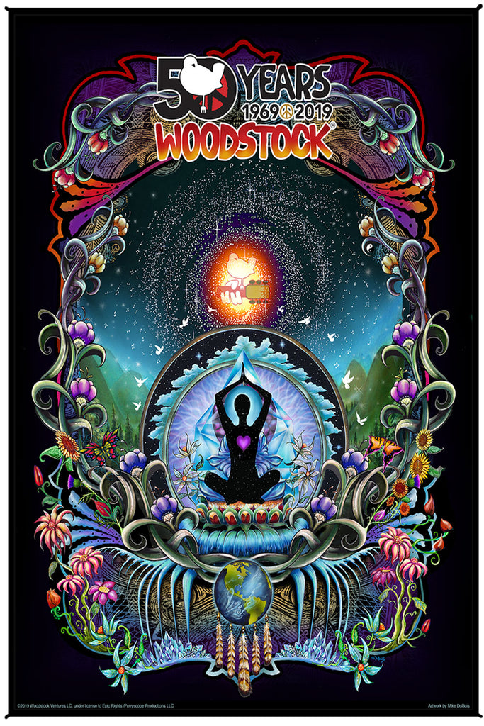 Woodstock We Are Stardust 50th Anniversary Heady Art Print Mini Tapestry 30x45 with FREE 3-D Glasses