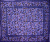 Birds in Paradise Tapestry Cotton Bedspread 104" x 88" Full Purple