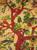India Arts Tree of Life Tapestry Cotton Bedspread 98" x 86" Full Amber