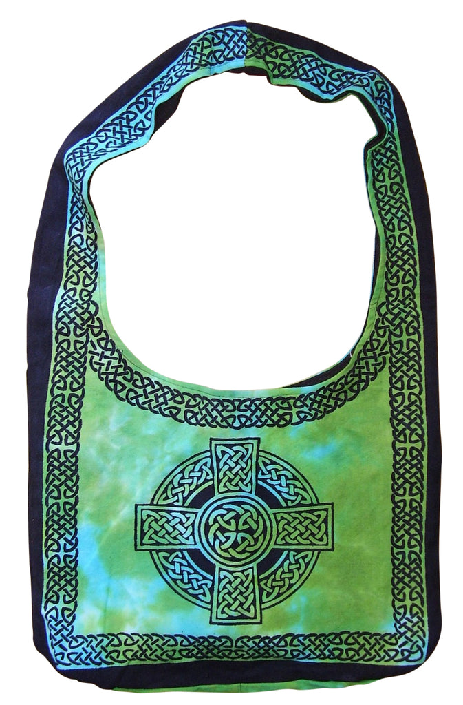 Cotton Celtic Hobo Bag Flat Bottom 15 x 12 Tie Dye