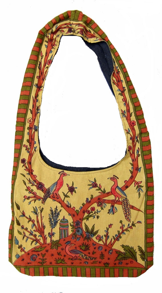 Gorgeous Tree of Life Hobo Shoulder Bag 15 x 12 Mustard