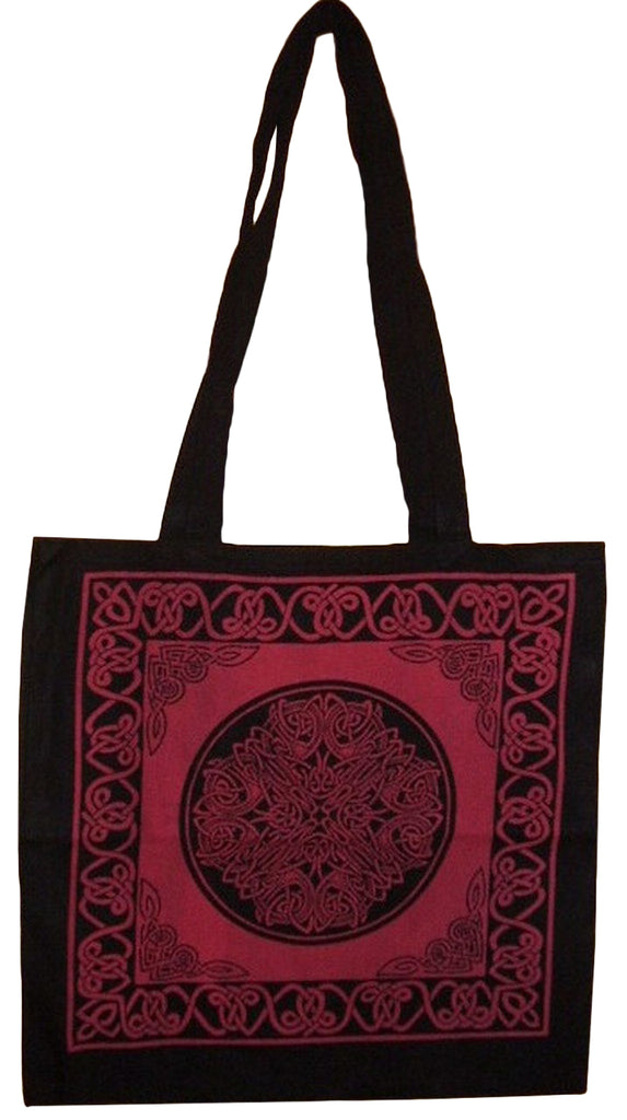 Celtic Circle Tote Bag School Office Shop 16 x 17 Red