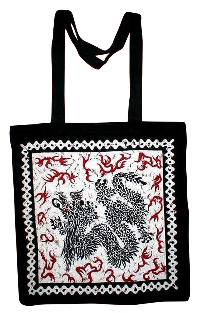 Oriental DragonTote Bag School Shopping 16 x 17 White