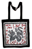 Oriental DragonTote Bag School Shopping 16 x 17 White