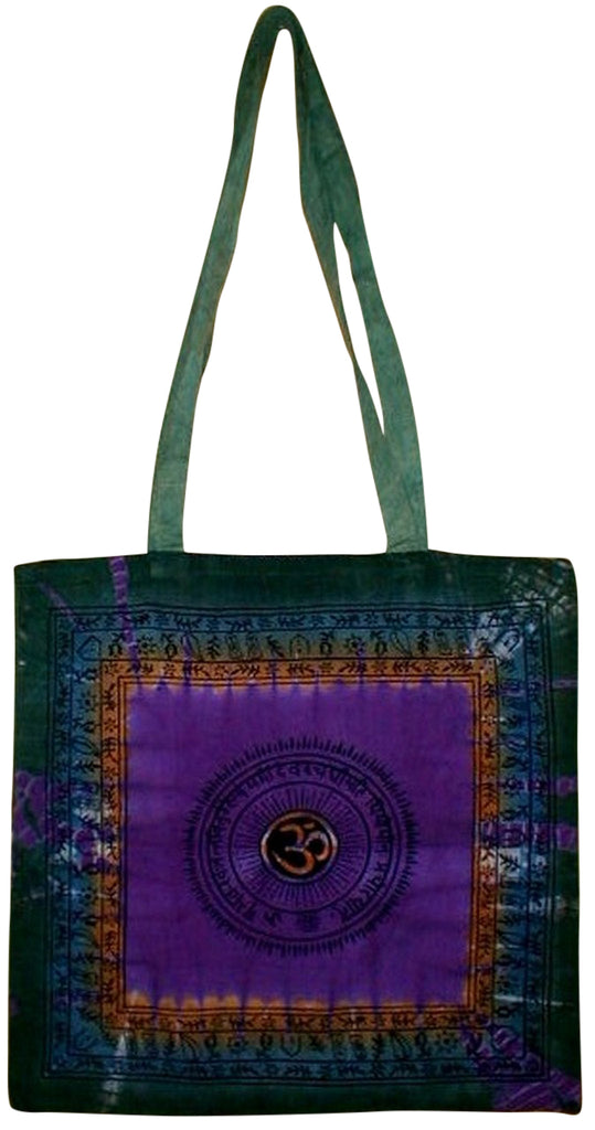 Om Tie Dye Tote Bag School Office Shop 16 x 18 Purple