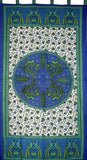 Peacocks Tab Top Curtain Drape Panel Cotton 44" x 88" Blue