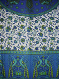 Peacocks Tab Top Curtain Drape Panel Cotton 44" x 88" Blue