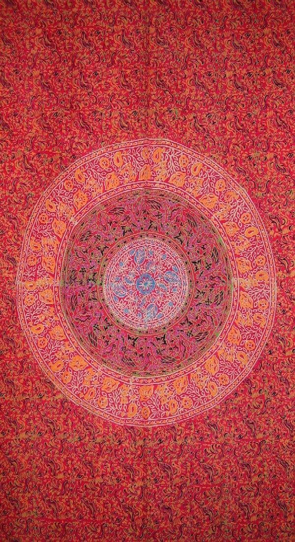 ستارة سانجانير بطباعة كتلة من القطن مقاس 46 بوصة × 88 بوصة باللون الأحمر
