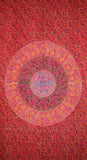 Sanganeer Cortina con estampado de bloques Panel de algodón 46" x 88" Rojo