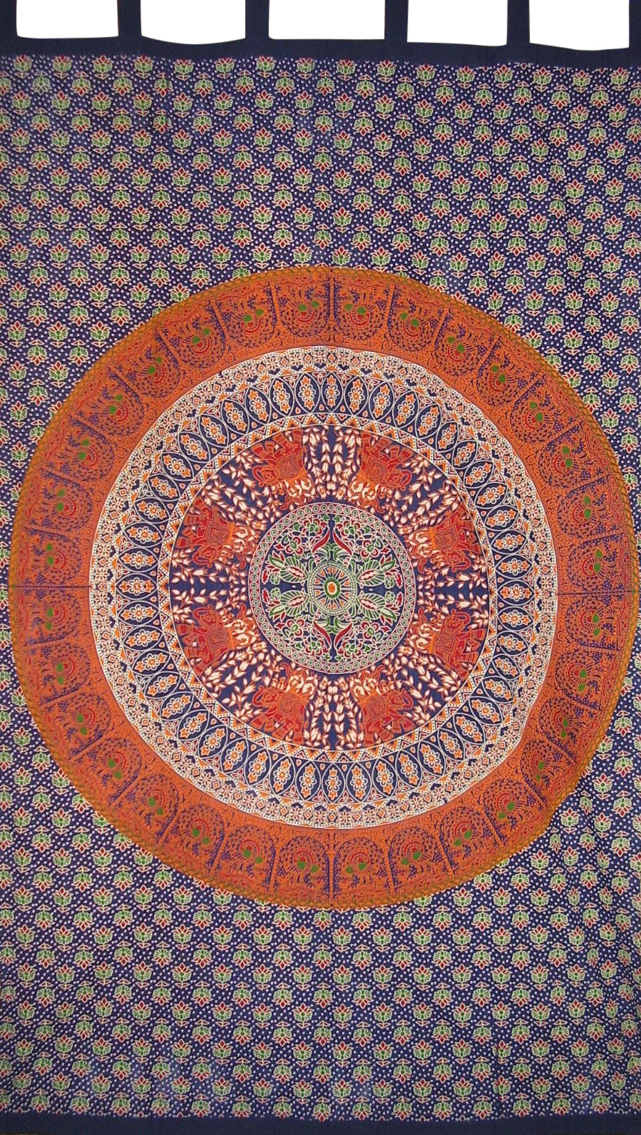 Mandala Tab Gornja Zavjesa Zastor Panel Pamuk 50" x 90" tamnoplava