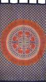 Mandala-Vorhang mit Schlaufenverschluss, Baumwolle, 127 x 228 cm, Marineblau