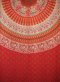 Mandala Tab Cortina superior painel de algodão 50" x 90" vermelho