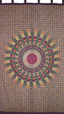 Mandala Tab Top Curtain Drape Panel Cotton 50" x 90" Eggplant