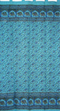 Paisley Elephants Tab Top Curtian Drape Panel Cotton 44" x 86" Τιρκουάζ