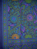 Schlaufenvorhang mit Sonnenblumenmuster, Baumwolle, 111,8 x 223,5 cm, Blau