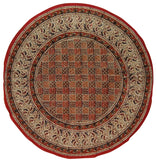 Kalamkari Block Print Round Cotton Tablecloth 72" Multi Color