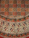 Kalamkari Block Print Round Cotton Tablecloth 72" Multi Color