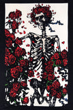 3-D Grateful Dead Skeleton & Roses Mini Tapestry 30" x45" with FREE 3-D Glasses