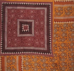 Dabu Block Print Reversible Duvet Cover Cotton  92" x 88" Fits Full-Queen