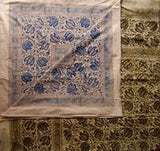 Veggie Dye Block Print Duvet Cover Cotton  92" x 88" Fits Full-Queen