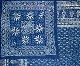 Dwustronna poszwa na kołdrę Dabu Block Print, bawełniana, 92 x 88 cali, pasuje do pełnej królowej