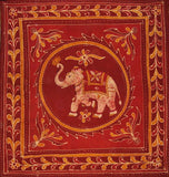 Batik Elephant Reversible Duvet Cover Cotton  92" x 88" Fits Full-Queen