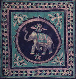 Batik Elephant Reversible Duvet Cover Cotton  92" x 88" Fits Full-Queen