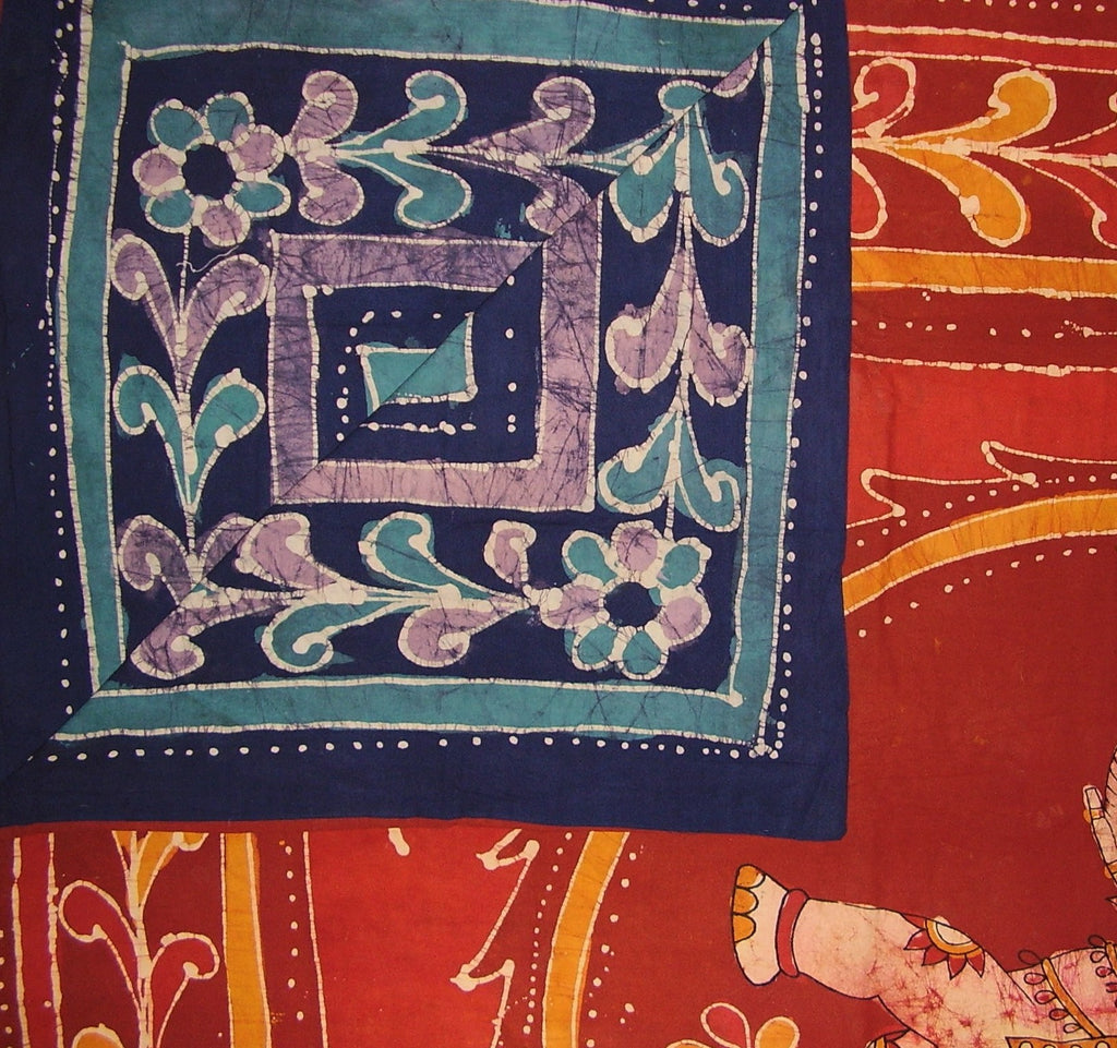 Dwustronna poszwa na kołdrę Batik Elephant, bawełniana, 92" x 88", pasuje do pełnej królowej