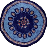 Batik okrugli okrugli pamučni stolnjak 72" plavi