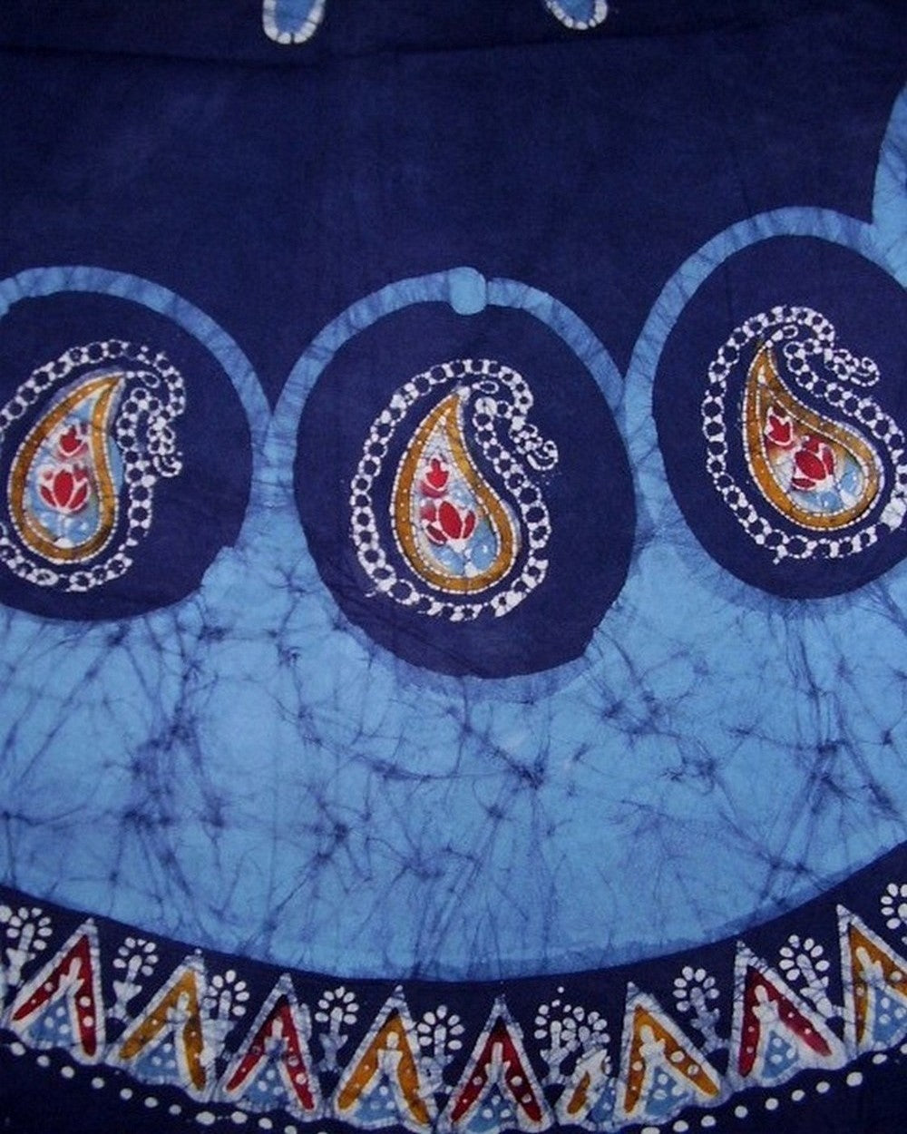 Batik rund rund bomuldsdug 72" blå